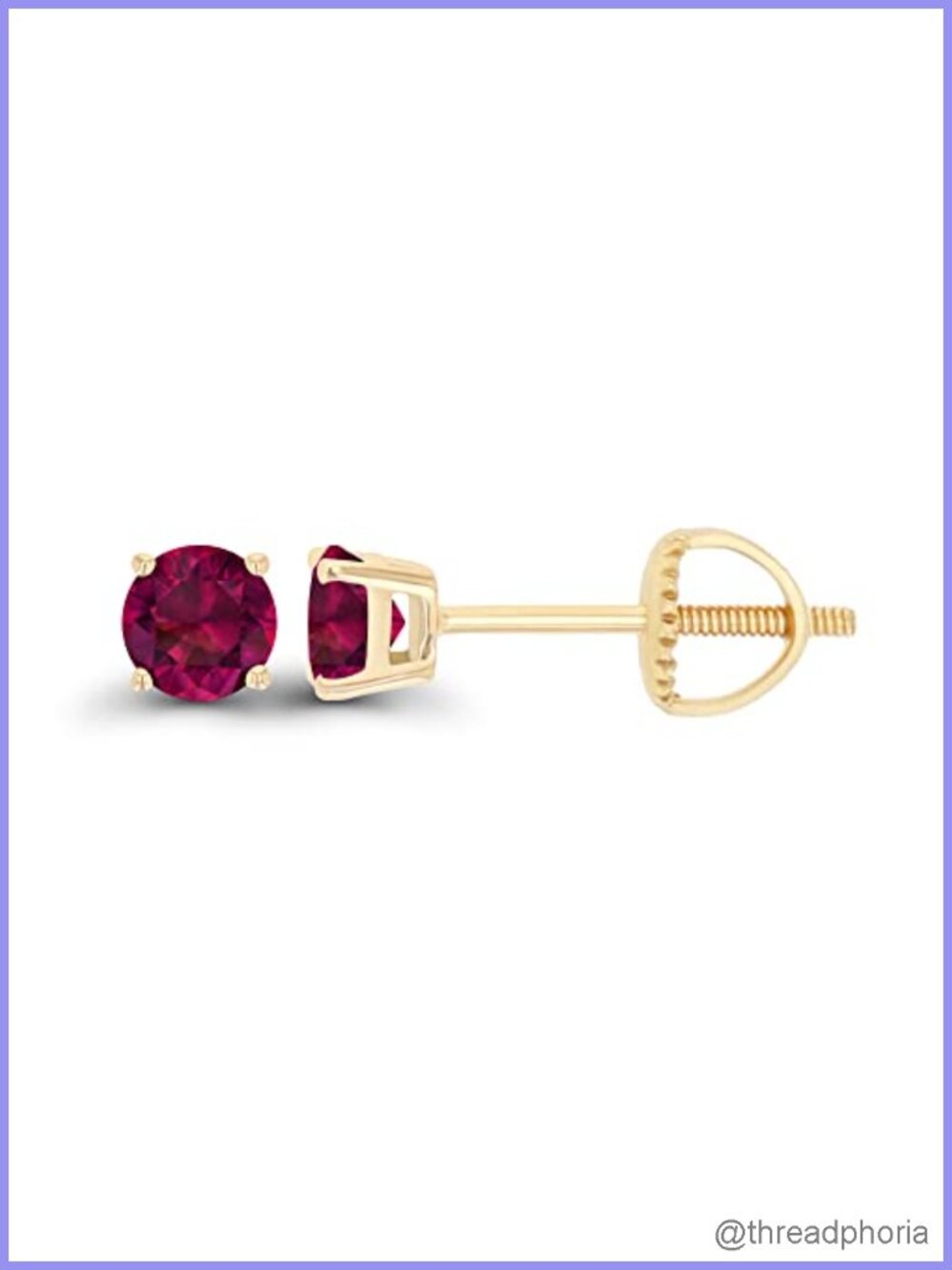 14K Gold Plated 925 Sterling Silver Hypoallergenic 4mm Round Genuine Birthstone